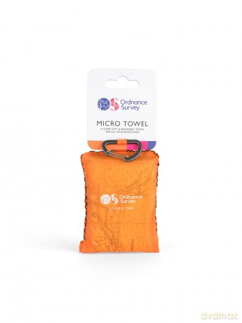 Ordnance Survey Trek Towel - Compact, Lightweight, Quick-Dry, Micro-Sized Hand Towel, Sand-Free Design