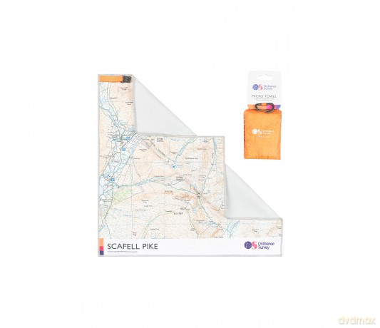 Ordnance Survey Trek Towel - Compact, Lightweight, Quick-Dry, Micro-Sized Hand Towel, Sand-Free Design