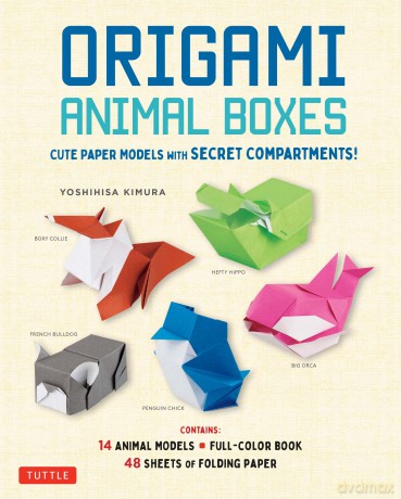Origami Animal Boxes Kit: Kawaii Paper Models with Secret Compartments! (16 Animal Origami Models): Cute Paper Models with Secret Compartments! (14 Animal Origami Models + 48 Folding Sheets) - Kimura Yoshihisa [KSIĄŻKA]
