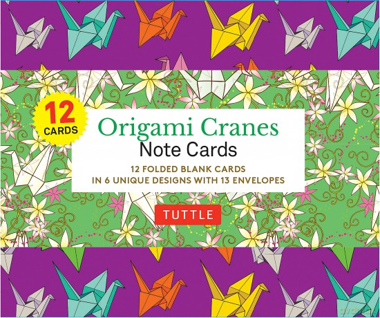 Origami Cranes Note Cards- 12 Cards: In 6 Designs With 13 Envelopes (Card Sized 4 1/2 X 3 3/4 inch) - Tuttle Studio [KSIĄŻKA]