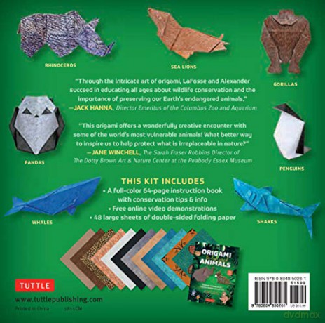 Origami Endangered Animals Kit: Paper Models of Threatened Wildlife - Michael G. LaFosse [KSIĄŻKA]