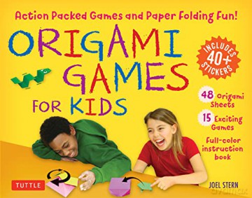 Origami Games for Kids Kit: Action Packed Games and Paper Folding Fun! (Origami Kit with Book, 48 Papers, 75 Stickers, 15 Exciting Games, Easy-to-Assemble Game Pieces) - Joel Stern [KSIĄŻKA]