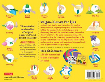 Origami Games for Kids Kit: Action Packed Games and Paper Folding Fun! (Origami Kit with Book, 48 Papers, 75 Stickers, 15 Exciting Games, Easy-to-Assemble Game Pieces) - Joel Stern [KSIĄŻKA]