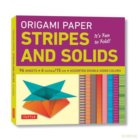 Origami Paper - Stripes and Solids 6 - 96 Sheets: Tuttle Origami Paper: Origami Sheets Printed With 8 Different Patterns: Instructions for 6 Projects Included - Tuttle Studio [KSIĄŻKA]