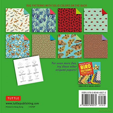 Origami Paper 100 sheets Bug Patterns 6 (15 cm): Tuttle Origami Paper: High-Quality Origami Sheets Printed with 8 Different Designs: Instructions for 8 Projects Included [KALENDARZ]