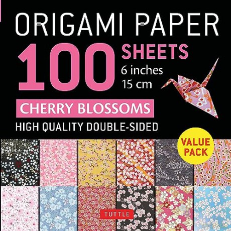 Origami Paper 100 Sheets Cherry Blossoms 6 (15 cm): Tuttle Origami Paper: Double-sided Origami Sheets Printed With 12 Different Patterns - Instructions for 5 Projects Included - Tuttle Studio [KSIĄŻKA]
