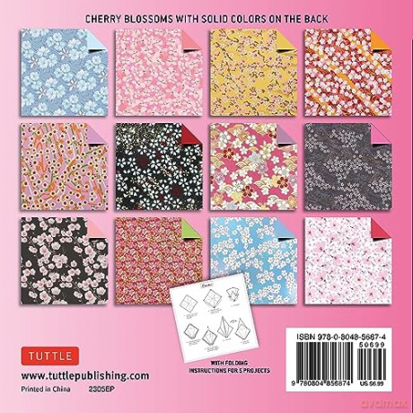 Origami Paper 100 Sheets Cherry Blossoms 6 (15 cm): Tuttle Origami Paper: Double-sided Origami Sheets Printed With 12 Different Patterns - Instructions for 5 Projects Included - Tuttle Studio [KSIĄŻKA]