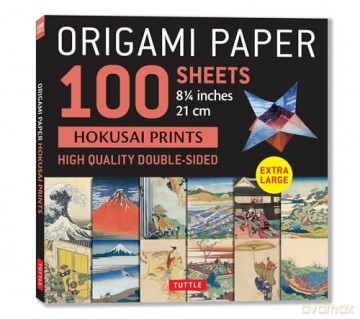 Origami Paper 100 sheets Hokusai Prints 8 1/4 (21 cm): Extra Large Double-Sided Origami Sheets Printed with 12 Different Prints (Instructions for 5 Projects Included) - Tuttle Studio [KSIĄŻKA]