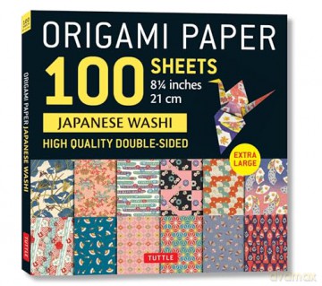 Origami Paper 100 sheets Japanese Washi 8 1/4 (21 cm): Extra Large Double-sided Origami Sheets Printed With 12 Different Designs - Instructions for 5 Projects Included - Tuttle Studio [KSIĄŻKA]