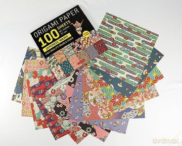 Origami Paper 100 sheets Japanese Washi 8 1/4 (21 cm): Extra Large Double-sided Origami Sheets Printed With 12 Different Designs - Instructions for 5 Projects Included - Tuttle Studio [KSIĄŻKA]