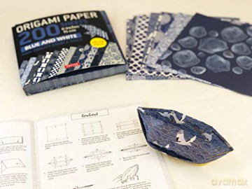 Origami Paper 200 sheets Blue and White Patterns 6 (15 cm): High-Quality Double Sided Origami Sheets Printed with 12 Different Designs (Instructions for 6 Projects Included) [KSIĄŻKA]