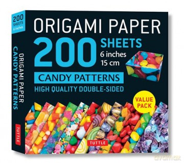 Origami Paper 200 sheets Candy Patterns 6 (15 cm): Tuttle Origami Paper: Double Sided Origami Sheets Printed With 12 Different Designs - Instructions for 6 Projects Included - Tuttle Studio [KSIĄŻKA]