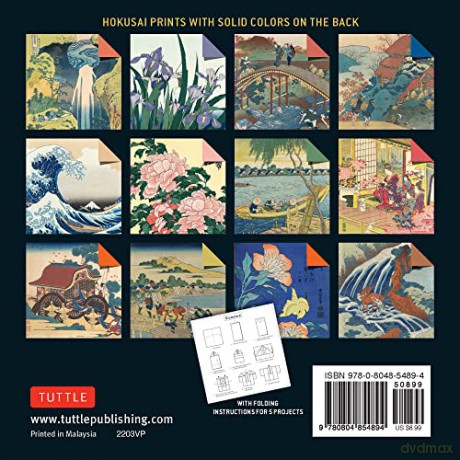 Origami Paper 200 sheets Hokusai Prints 6 (15 cm): Tuttle Origami Paper: Double-Sided Origami Sheets Printed with 12 Different Designs (Instructions for 5 Projects Included) - Tuttle Studio [KSIĄŻKA]