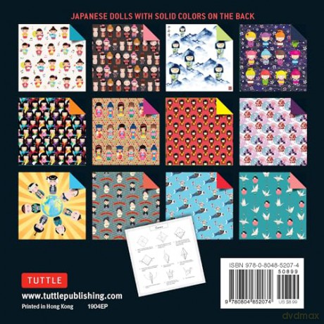 Origami Paper 200 sheets Japanese Dolls 6 (15 cm): Tuttle Origami Paper: Double Sided Origami Sheets Printed With 12 Different Designs - Instructions for 6 Projects Included - Tuttle Studio [KSIĄŻKA]