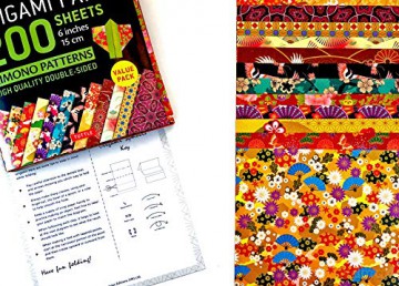 Origami Paper 200 sheets Kimono Patterns 6 (15 cm): Tuttle Origami Paper: Double-Sided Origami Sheets Printed with 12 Patterns (Instructions for 6 Projects Included) [KSIĄŻKA]