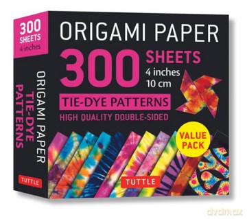 Origami Paper 300 sheets Tie-Dye Patterns 4 (10 cm): Tuttle Origami Paper: Double-Sided Origami Sheets Printed with 12 Different Designs - Tuttle Studio [KSIĄŻKA]