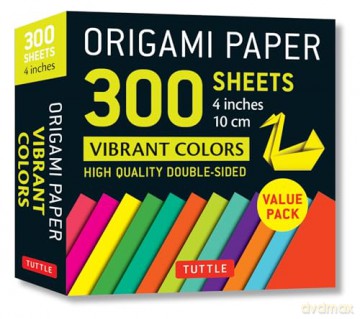 Origami Paper 300 sheets Vibrant Colors 4 (10 cm): Tuttle Origami Paper: Double-Sided Origami Sheets Printed with 12 Different Designs - Tuttle Studio [KSIĄŻKA]