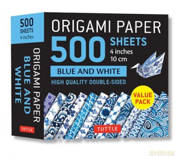 Origami Paper 500 sheets Blue and White 4 (10cm): Tuttle Origami Paper: High Quality Double-Sided Origami Sheets Printed with 12 Different Designs [KSIĄŻKA]
