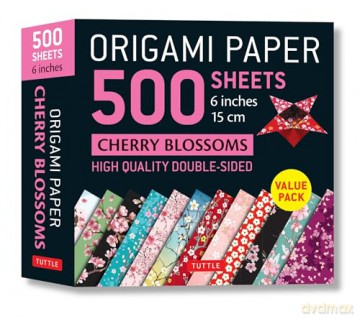 Origami Paper 500 sheets Cherry Blossoms 6 inch (15 cm): Tuttle Origami Paper: High-Quality Double-Sided Origami Sheets Printed with 12 Different Patterns (Instructions for 6 Projects Included) [KSIĄŻKA]
