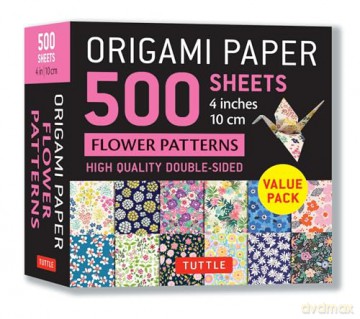 Origami Paper 500 sheets Flower Patterns 4 (10 cm): Tuttle Origami Paper: Double-Sided Origami Sheets Printed with 12 Different Illustrated Patterns - Tuttle Studio [KSIĄŻKA]