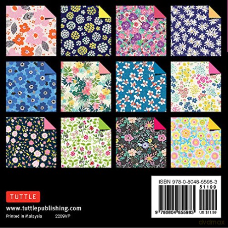 Origami Paper 500 sheets Flower Patterns 4 (10 cm): Tuttle Origami Paper: Double-Sided Origami Sheets Printed with 12 Different Illustrated Patterns - Tuttle Studio [KSIĄŻKA]