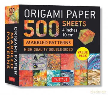 Origami Paper 500 sheets Marbled Patterns 4 (10 cm) - Tuttle Studio [KSIĄŻKA]