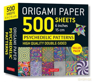 Origami Paper 500 sheets Psychedelic Patterns 6 (15 cm): Tuttle Origami Paper: Double-Sided Origami Sheets Printed with 12 Different Designs (Instructions for 5 Projects Included) - Tuttle Studio [KSIĄŻKA]