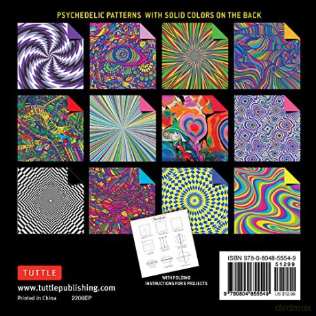 Origami Paper 500 sheets Psychedelic Patterns 6 (15 cm): Tuttle Origami Paper: Double-Sided Origami Sheets Printed with 12 Different Designs (Instructions for 5 Projects Included) - Tuttle Studio [KSIĄŻKA]