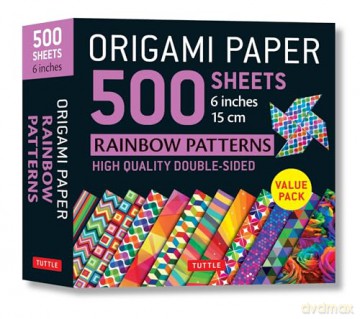 Origami Paper 500 sheets Rainbow Patterns 6 inch (15 cm): Tuttle Origami Paper: Double-Sided Origami Sheets Printed with 12 Different Designs (Instructions for 6 Projects Included) [KSIĄŻKA]