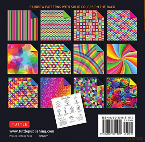 Origami Paper 500 sheets Rainbow Patterns 6 inch (15 cm): Tuttle Origami Paper: Double-Sided Origami Sheets Printed with 12 Different Designs (Instructions for 6 Projects Included) [KSIĄŻKA]