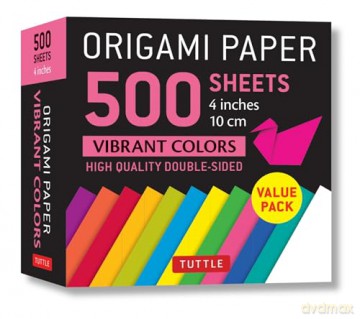 Origami Paper 500 sheets Vibrant Colors 4 (10 cm) [KSIĄŻKA]