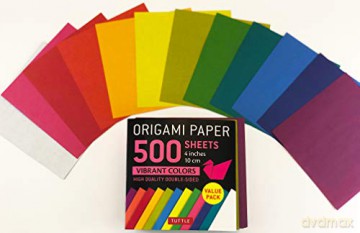 Origami Paper 500 sheets Vibrant Colors 4 (10 cm) [KSIĄŻKA]