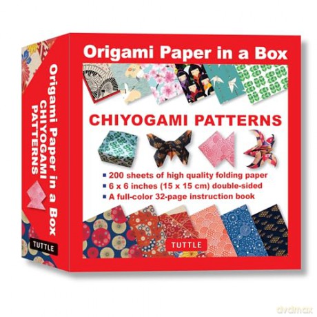 Origami Paper in a Box - Chiyogami Patterns: 200 Sheets of Tuttle Origami Paper: High-quality Origami Paper Printed With 10 Different Patterns: 32-page Instructional Book of 12 Projects [KSIĄŻKA]