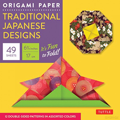 Origami Paper Traditional Japanese Designs Small (Craft): Tuttle Origami Paper: 48 Origami Sheets Printed with 12 Different Patterns: Instructions for 6 Projects Included - Periplus Editions [KSIĄŻKA]