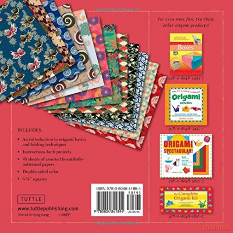 Origami Paper Traditional Japanese Designs Small (Craft): Tuttle Origami Paper: 48 Origami Sheets Printed with 12 Different Patterns: Instructions for 6 Projects Included - Periplus Editions [KSIĄŻKA]