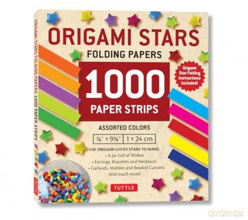 Origami Star Papers 1000 Paper Strips in Assorted Colours (Origami Paper): 10 colors - 1000 sheets - Easy Instructions for Origami Lucky Stars [KSIĄŻKA]