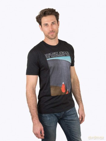 Out of Print Men's Unisex Dystopian Literary Classics Book-Themed Tee T-Shirt, Handmaid's Tale-Black, S