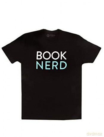 Out of Print Men's Unisex Literary Themed Tee T-Shirt, Book Nerd-Black, S