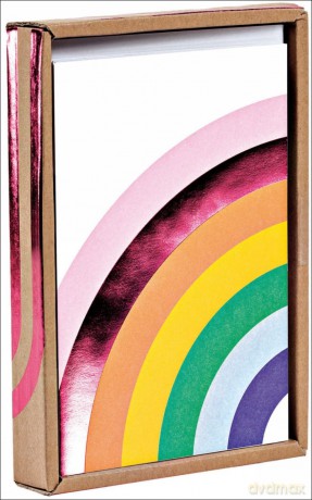 Over the Rainbow Luxe Foil Notecard Box (Luxe Foil Notecard Boxes): In a Luxurious Foil Patterned Box (Luxe Foil Notecards) - Ampersand [KSIĄŻKA]