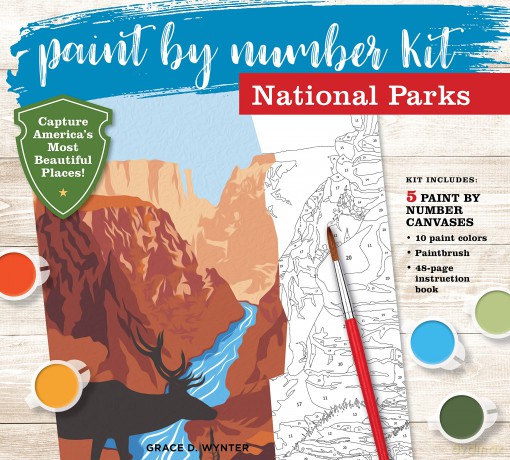 Paint by Number National Parks Kit: Celebrate Five of America's Most Beautiful Places - Chartwell Books [KSIĄŻKA]