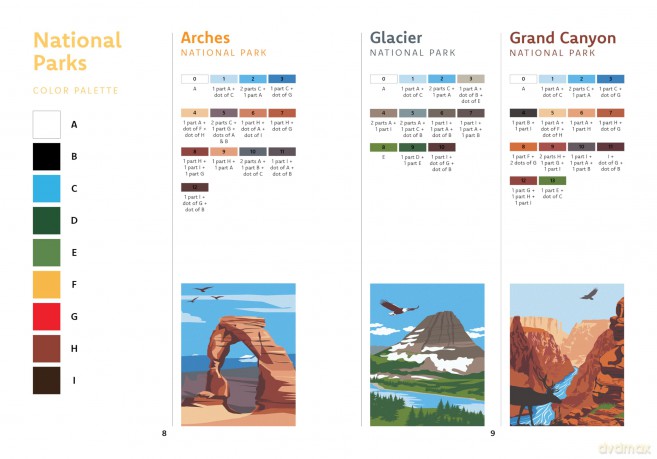 Paint by Number National Parks Kit: Celebrate Five of America's Most Beautiful Places - Chartwell Books [KSIĄŻKA]