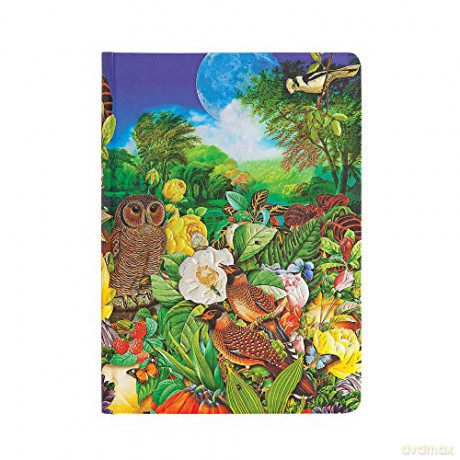 Paperblanks Hardcover Journal Moon Garden | Unlined | Midi (130 × 180 mm) (Nature Montages) - Paperblanks [KALENDARZ]