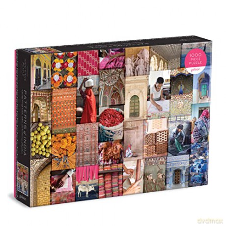 Patterns of India Puzzle: A Journey Through Colors, Textiles and the Vibrancy of Rajasthan: 1000 Piece - Galison Mudpuppy [KSIĄŻKA]