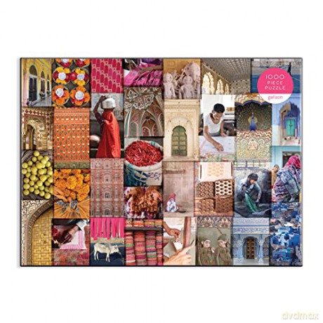 Patterns of India Puzzle: A Journey Through Colors, Textiles and the Vibrancy of Rajasthan: 1000 Piece - Galison Mudpuppy [KSIĄŻKA]