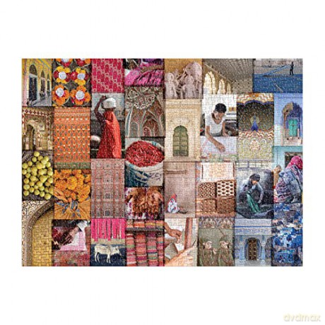 Patterns of India Puzzle: A Journey Through Colors, Textiles and the Vibrancy of Rajasthan: 1000 Piece - Galison Mudpuppy [KSIĄŻKA]