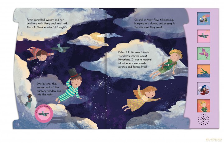 Peter Pan Fairy Tale Sound Book - 6 Enchanting Sound Buttons To Press And Play (Sound Books) [KSIĄŻKA]