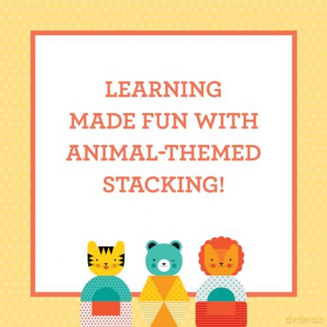 Petit Collage Lion, Tiger, and Bear Wooden Stacking Puzzle - Petit Collage [GRA]
