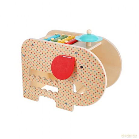 Petit Collage Wooden 5-in-1 Elephant Music