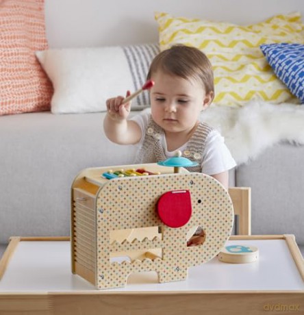 Petit Collage Wooden 5-in-1 Elephant Music