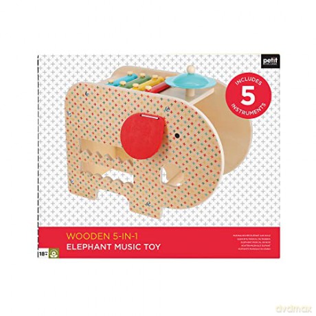 Petit Collage Wooden 5-in-1 Elephant Music